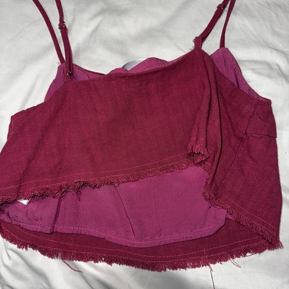 plum color crop top - Picture 2 of 3